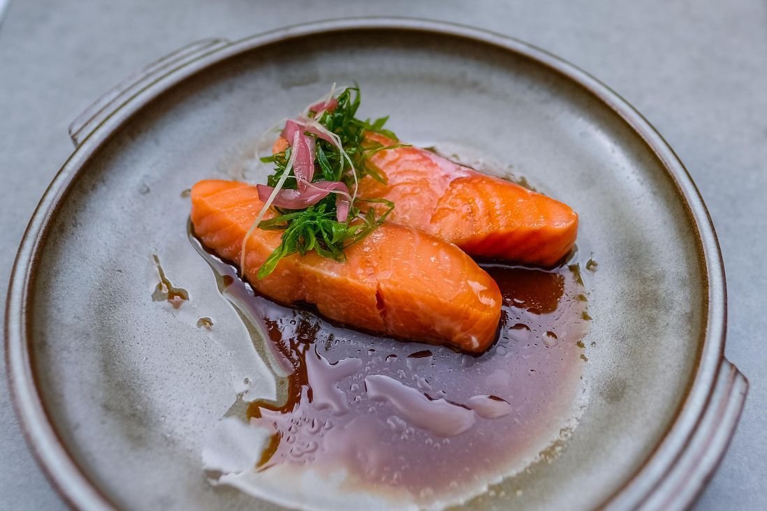 Poached Arctic Char, part of the $55 three-course prix fixe